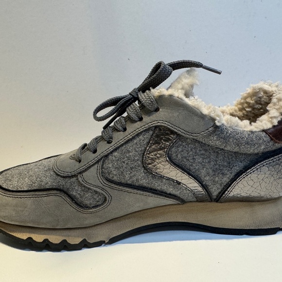 Voile Blanche Gray and Cream Women's Sneakers - Picture 4 of 8